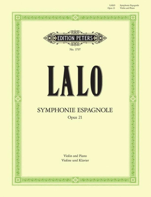 Lalo - Symphonie Espagnole Op. 21, Violin & Piano-Strings-Edition Peters-Engadine Music