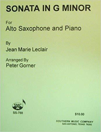 Leclair - Sonata in G minor, Alto Saxophone & Piano-Woodwind-Southern Music Co.-Engadine Music