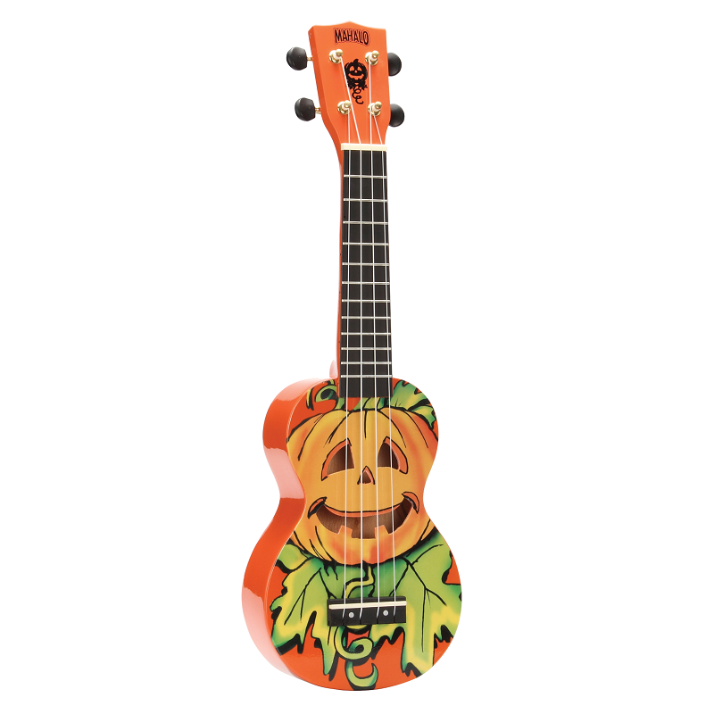 Mahalo Halloween Pumpkin Soprano Ukulele and Bag NEW Art Series