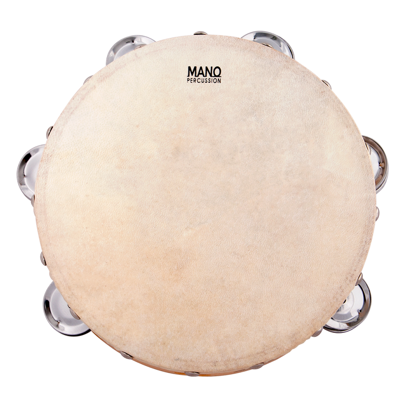 Mano Percussion Wood Rim Tambourine Natural Skin Head - Various