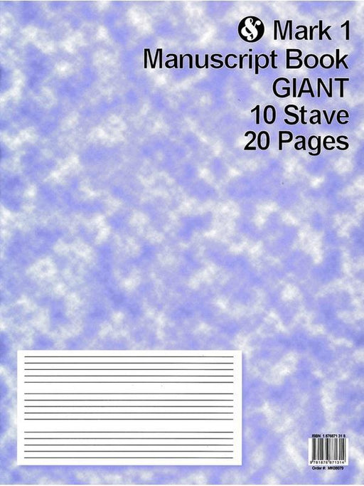 Mark 1 Manuscript Book Giant 10 Stave 20 Pages
