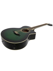 Martinez '41 Series' Folk Size Cutaway Acoustic-Electric Guitar (Green Burst)