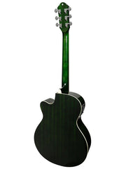 Martinez '41 Series' Folk Size Cutaway Acoustic-Electric Guitar (Green Burst)