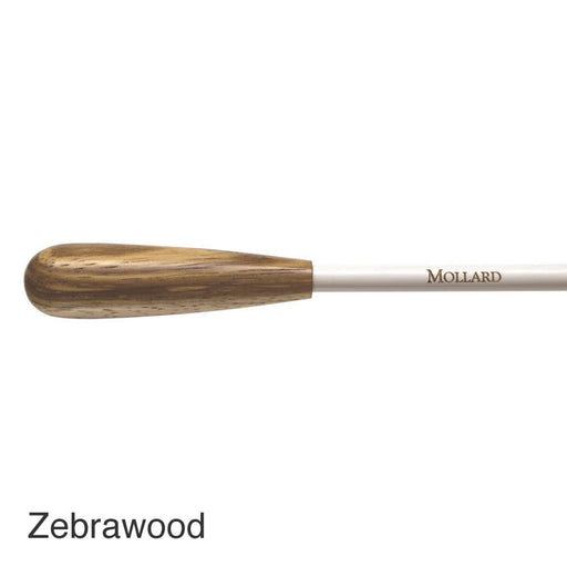 Mollard Baton P Series 12 inch Zebrawood Handle, White Wood Shaft P12ZW
