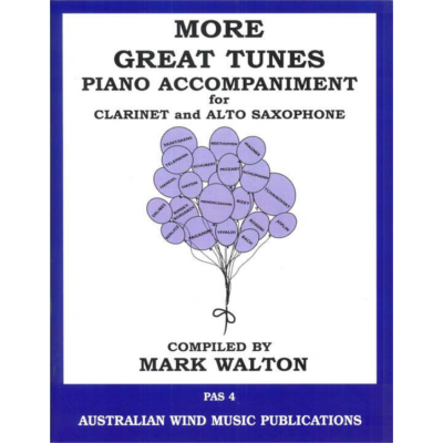 More Great Tunes For Alto Sax & Clarinet - Piano Accompaniment-Woodwind-Australian Wind Music Publications-Engadine Music