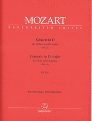 Mozart - Concerto No. 4 D major K. 218, Violin & Piano-Strings-Barenreiter-Engadine Music