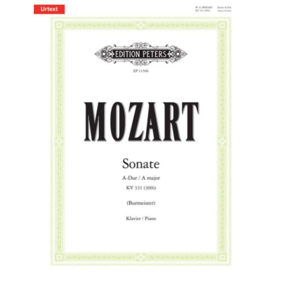 Mozart Piano Sonata A major K 331-Piano & Keyboard-Edition Peters-Engadine Music