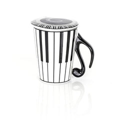Mug with Lid - Keyboard Black & White
