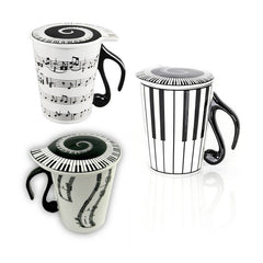 Mug with Lid - Keyboard Black & White
