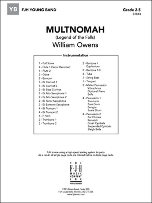 Multnomah (Legend of the Falls), William Owens Concert Band Grade 2.5