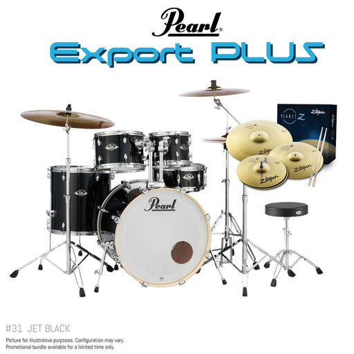 Pearl Export 22" Rock PLUS Drum Kit - Jet Black