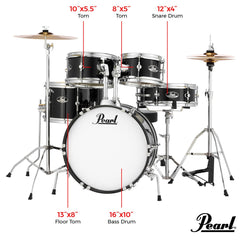 Pearl Roadshow Junior Complete 5-Piece Drum Kit - Various Colours