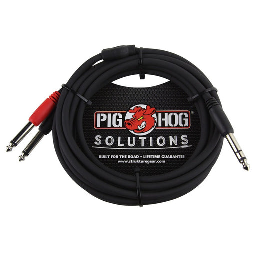 Pig Hog 10ft TRS (M) to Dual Mono 6.3mm Cable