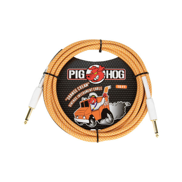 Pig Hog Instrument Cable - 20ft - Straight - Orange Crème - SALE