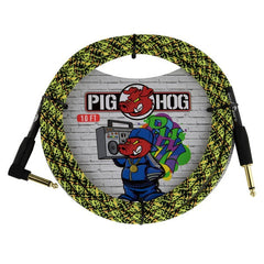Pig Hog Instrument Cable - Graffiti, Right Angle - Various Lengths & Colours