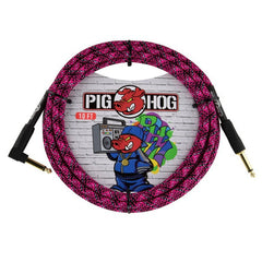 Pig Hog Instrument Cable - Graffiti, Right Angle - Various Lengths & Colours