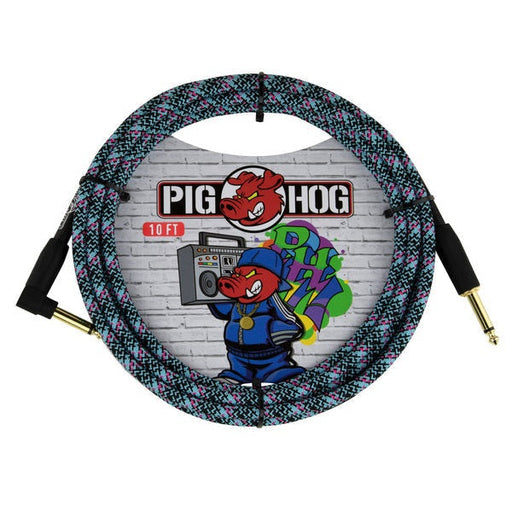 Pig Hog Instrument Cable - Graffiti, Right Angle - Various Lengths & Colours
