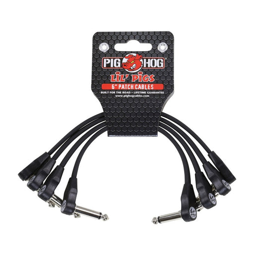 Pig Hog Lil' Pigs Low Profile 6" patch cables, 4pk - Black - SALE