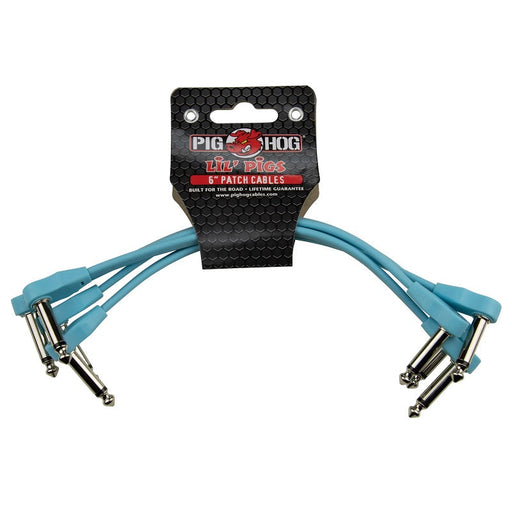 Pig Hog Lil' Pigs Low Profile 6" patch cables, 4pk - Daphne Blue - SALE