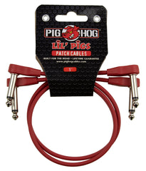 Pig Hog Lil' Pigs Low Profile Patch Cables 2Pk - 1ft - Candy Apple Red