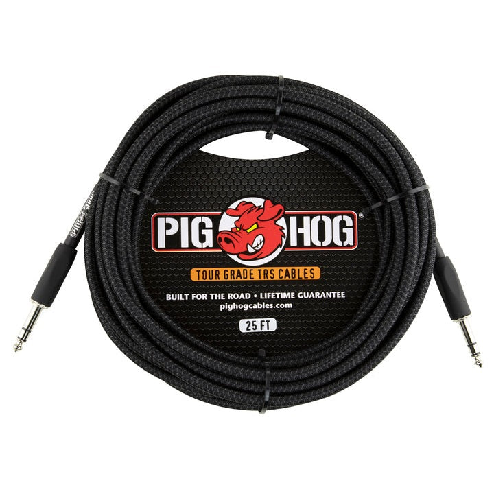 Pig Hog Vintage Series “Black Woven” TRS Cable, 25/30 Foot