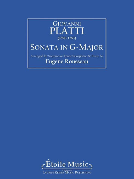Platti - Sonata in G major, Soprano or Tenor Saxophone and Piano-Woodwind-Etoile Music-Engadine Music