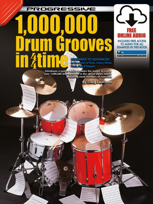 Progressive 10,000 Drum Grooves In 4/4 Time Book/Online Audio