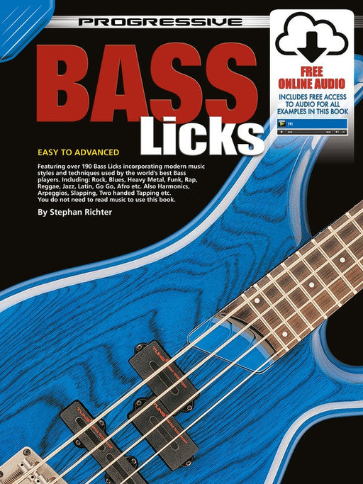 Progressive Bass Licks Book/Online Audio