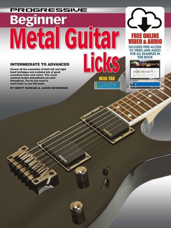 Progressive Beginner Metal Guitar Licks Book/Online Media