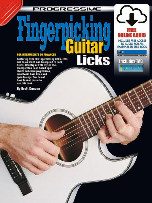 Progressive Fingerpicking Guitar Licks Book/Online Audio
