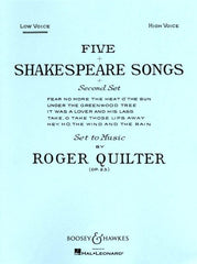 Quilter - 5 Shakespeare Songs, Op. 23, Low Voice-Vocal-Boosey & Hawkes-Engadine Music