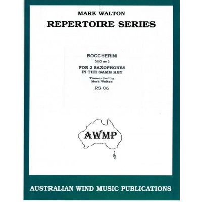 Repertoire Series - Boccherine Duo No. 2 for 2 Saxophones in the Same Key Bk/CD-Woodwind-Australian Wind Music Publications-Engadine Music