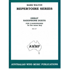 Repertoire Series - Great Saxophone Duets for 2 Saxophone in the Same Key-Woodwind-Australian Wind Music Publications-Engadine Music