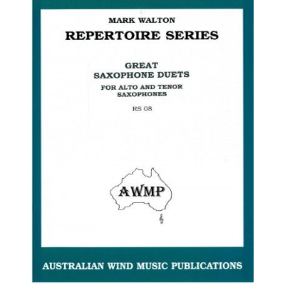 Repertoire Series - Great Saxophone Duets for Alto and Tenor Saxophone-Woodwind-Australian Wind Music Publications-Engadine Music