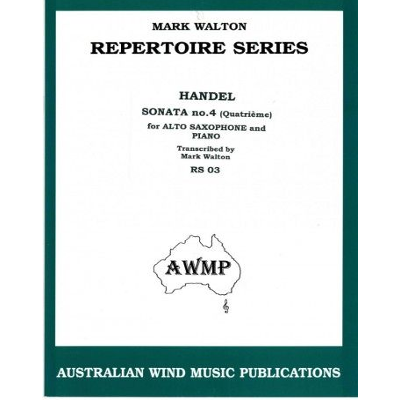 Repertoire Series - Handel Sonata No. 4 for Alto Saxophone Bk/CD-Woodwind-Australian Wind Music Publications-Engadine Music