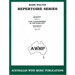Repertoire Series - Mozart Due No. 1 for 2 Saxophones KV423-Woodwind-Australian Wind Music Publications-Engadine Music