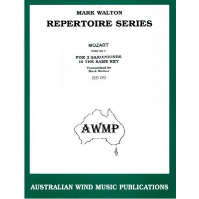 Repertoire Series - Mozart Due No. 1 for 2 Saxophones KV423-Woodwind-Australian Wind Music Publications-Engadine Music