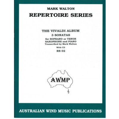 Repertoire Series - Vivaldi Album for Soprano or Tenor Saxophone and Piano Bk/CD-Woodwind-Australian Wind Music Publications-Engadine Music
