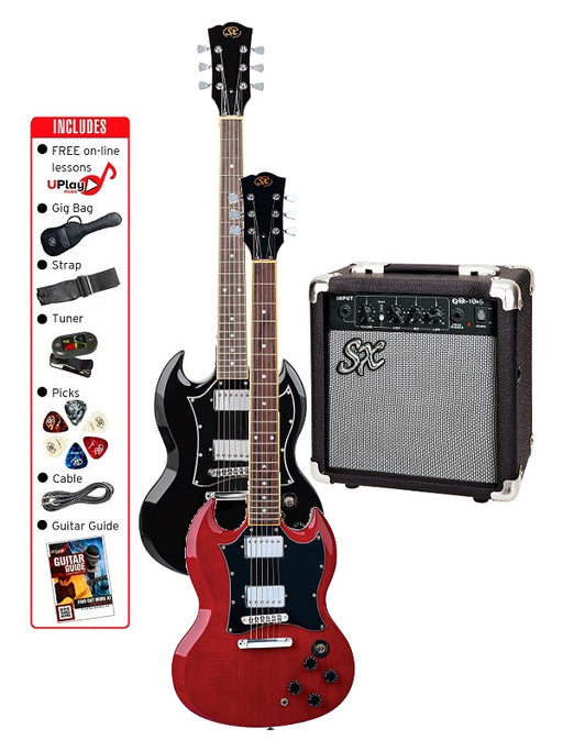 SX PKSE4SK 4/4 SG-Style Electric Guitar Pack - Various