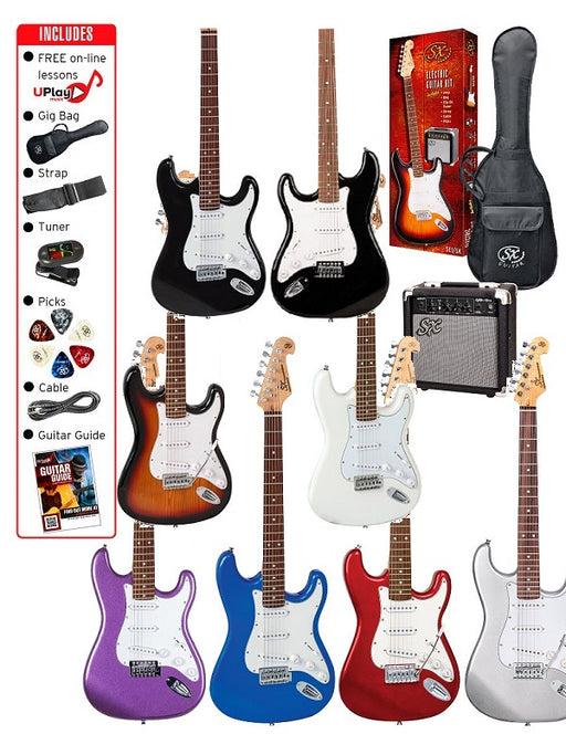 SX SE1SK 4/4 Electric Guitar Pack - Various