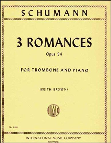 Schumann - 3 Romances Op. 94, Trombone & Piano-Brass-International Music Company-Engadine Music
