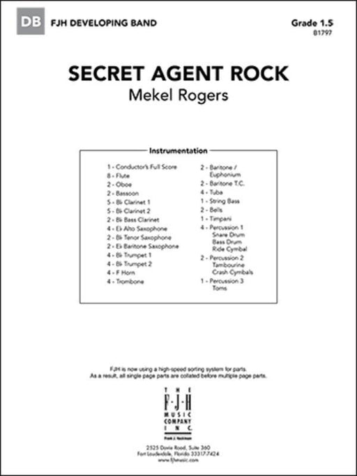 Secret Agent Rock, Mekel Rogers Concert Band Grade 1.5