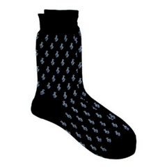 Socks Mini G Clef Men-Clothing & Bags-Engadine Music-White On Black-Engadine Music