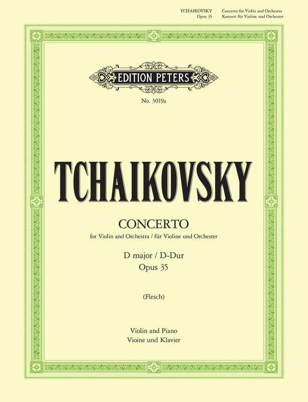 Tchaikovsky - Concerto in D major Op. 35, Violin & Piano-Strings-Edition Peters-Engadine Music