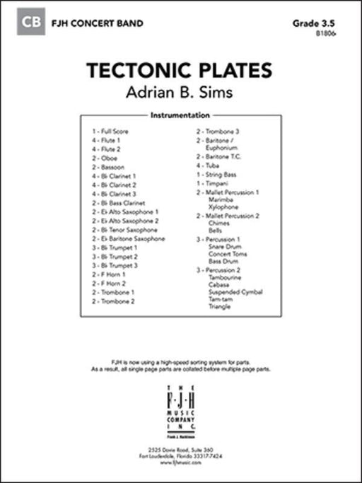 Tectonic Plates, Adrian B. Sims Concert Band Grade 3.5