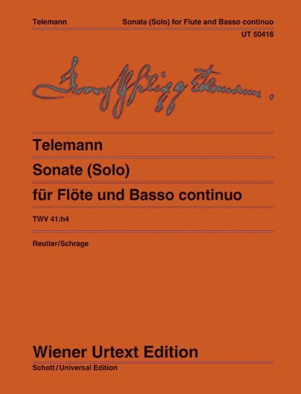 Telemann Sonata for Flute and Basso Continuo TWV 41:H4-Woodwind-Wiener Urtext Edition-Engadine Music