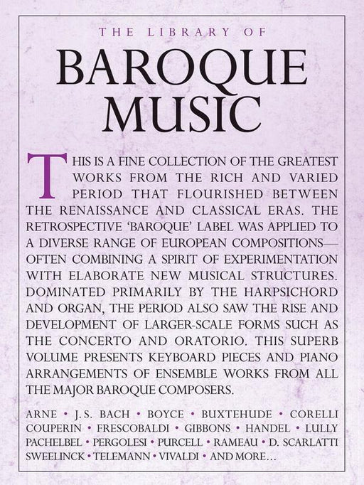 The Library of Baroque Music-Piano & Keyboard-Music Sales America-Engadine Music