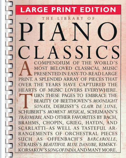 The Library of Piano Classics - Large Print Edition-Piano & Keyboard-Music Sales America-Engadine Music