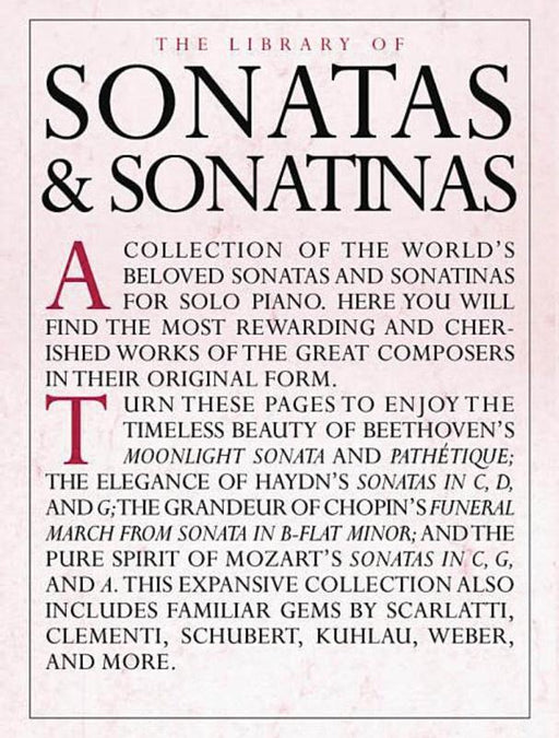 The Library of Sonatas & Sonatinas, Piano-Piano & Keyboard-Music Sales America-Engadine Music