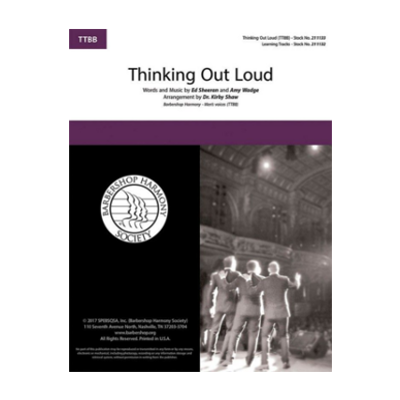 Thinking Out Loud TTB A Cappella Arr. Shaw Ed Sheeran-Choral-Barbershop Harmony Society-Engadine Music